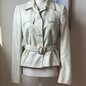 Akris Cream Cashmere Silk Blazer Size 8